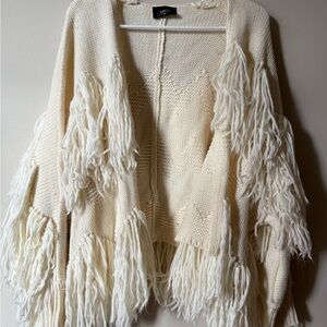 Vici Cream Fringe Cardigan